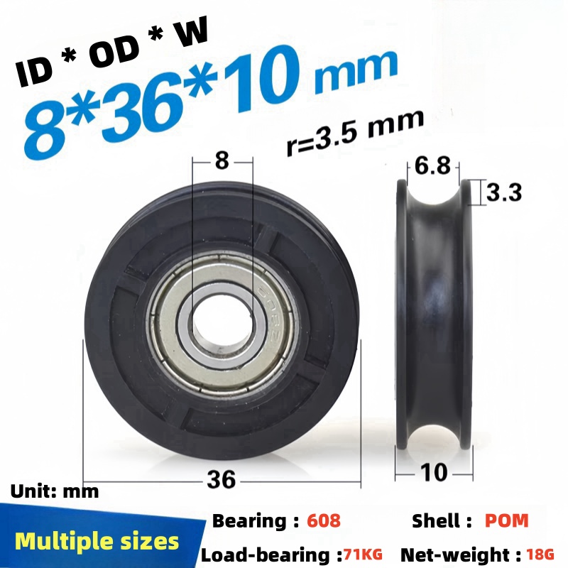 Outdoor Furniture Glides - 8 adet 8x36x10mm608zz plastik kılavuz tekerlek
