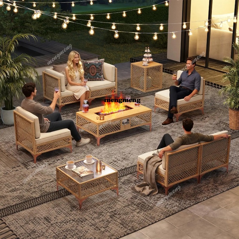 9 Parçalı Açık Hava Veranda Mo - Outdoor Furniture Fire Table incelemesi ve fiyatı