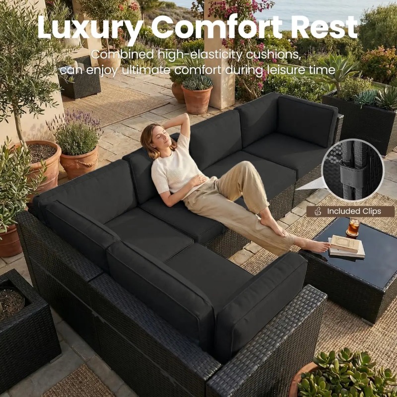 8 Parçalı Veranda Hasır Köşe K - Outdoor Furniture Fire Table incelemesi ve fiyatı