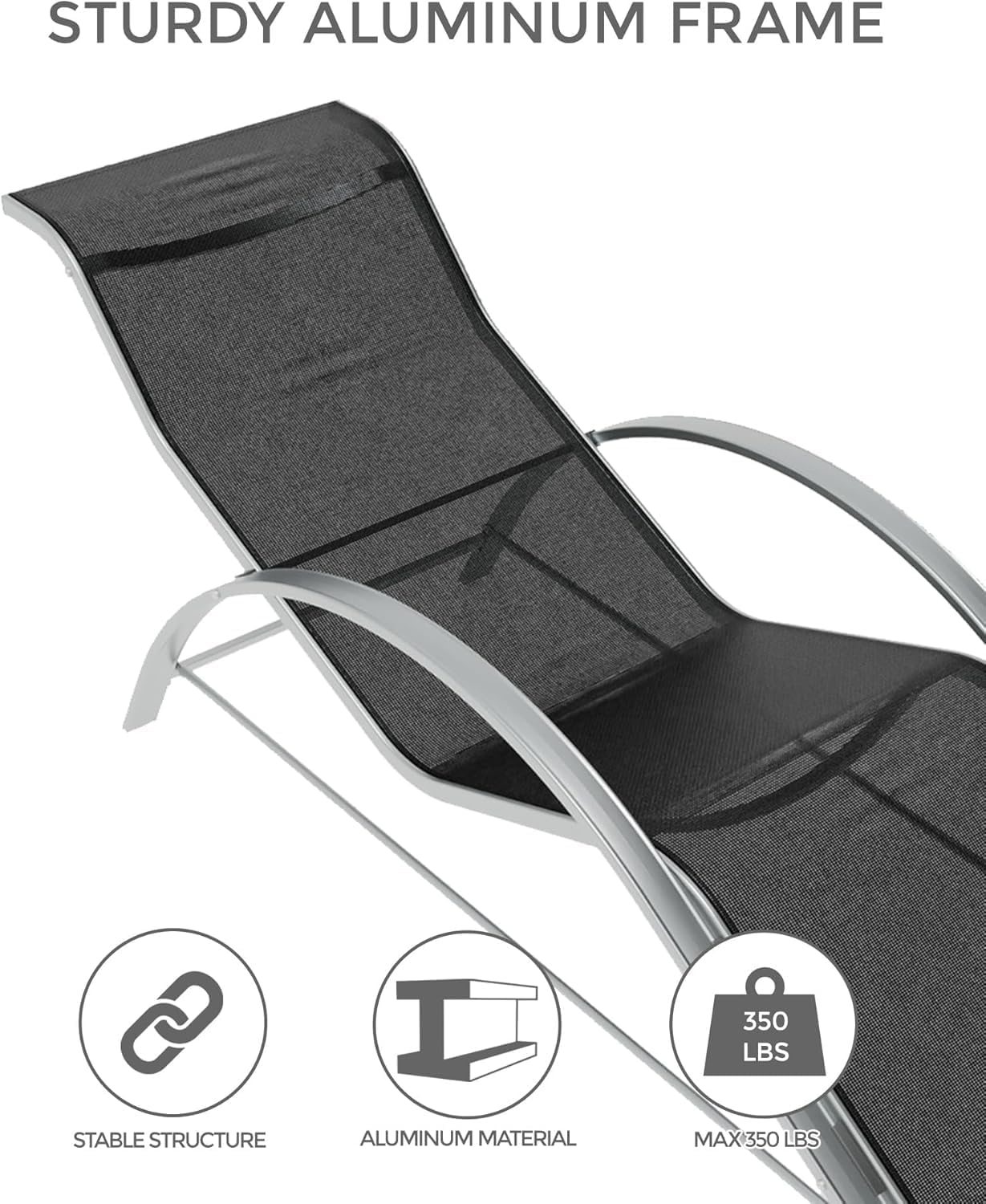 3'lü Alüminyum Çerçeveli Tesli - Deck Chair Lounger incelemesi ve fiyatı