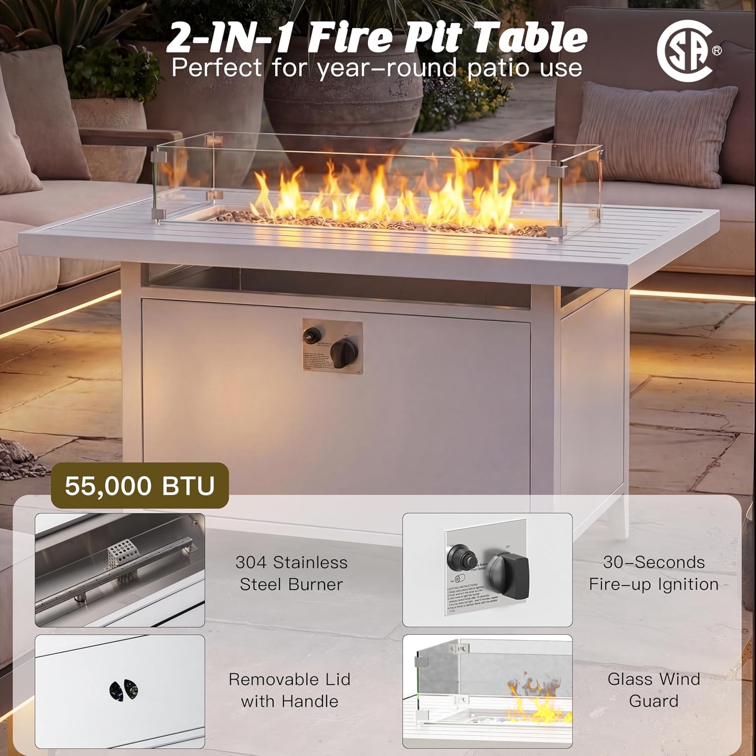 7 Parçalı Açık Hava Alüminyum  - Outdoor Furniture Fire Table incelemesi ve fiyatı